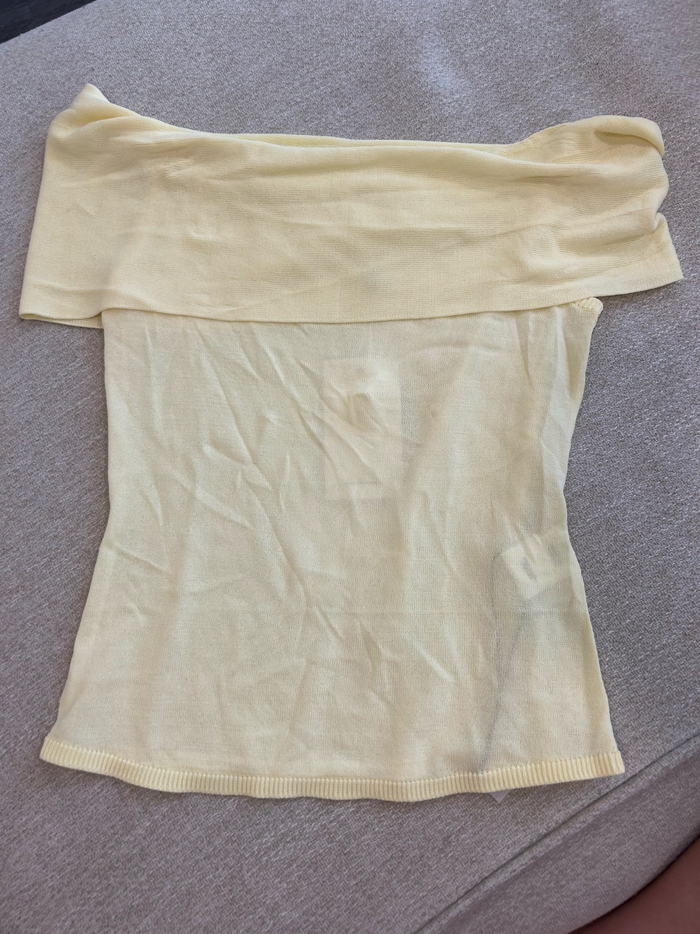 Revolve Off-Shoulder Yellow Knit Top